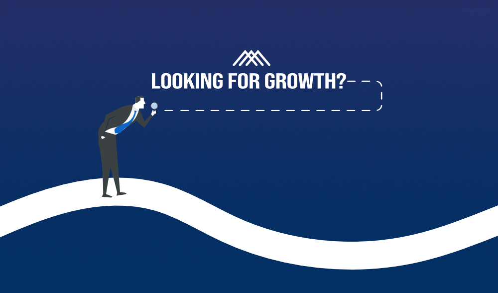 Decorative graphic: "Looking for growth?"