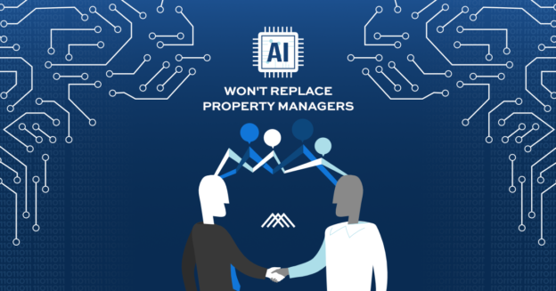 Featured image for "AI replacing property managers" blog post.